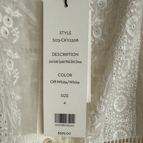 Veronica Beard Cream Lace Midi Dress - Picture 4 of 8